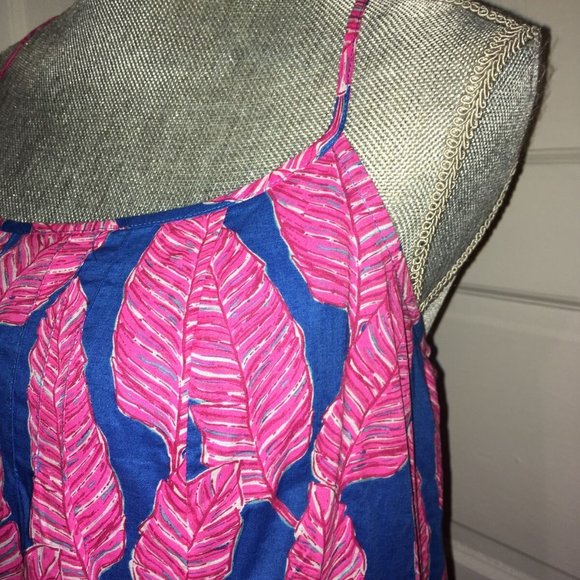 Vineyard Vines Palm Print Blue Maxi Dress 10 - Picture 3 of 6